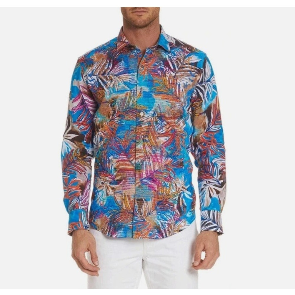 NWT Robert Graham Kingpin Louie Button Down Shirt Limited Edition Tropical Large